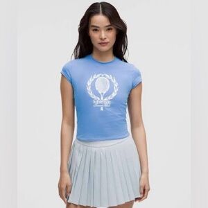 Lululemon Organic Cotton Baby Tee in Pool Party-  Tennis Club T-Shirt